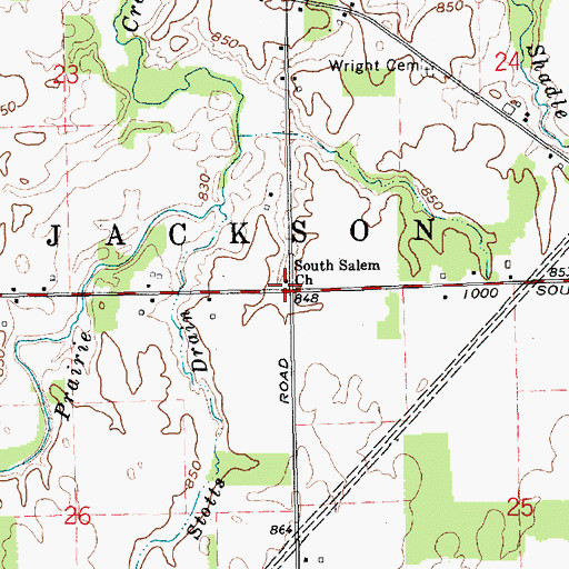 Topographic Map of South Salem Church, IN