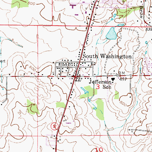 Topographic Map of South Washington, IN