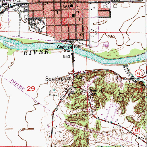Topographic Map of Southport, IN