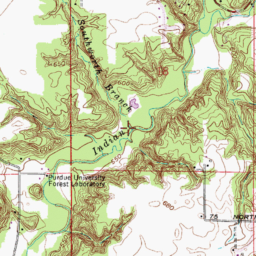 Topographic Map of Southworth Branch, IN