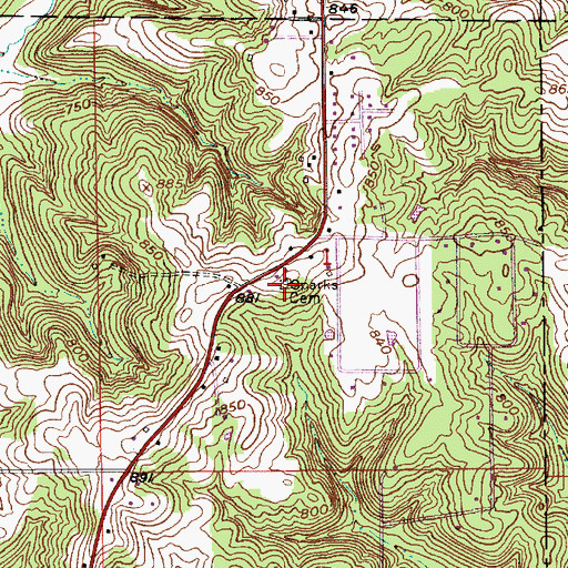 Topographic Map of Sparks Cemetery, IN
