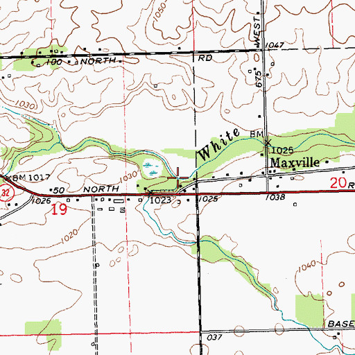Topographic Map of Sparrow Creek, IN