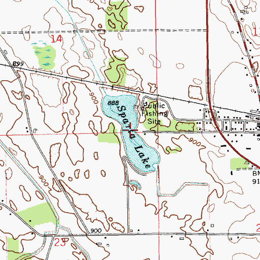 Topographic Map of Sparta Lake, IN