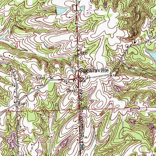 Topographic Map of Spearsville, IN