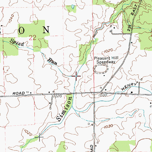 Topographic Map of Speed Run, IN