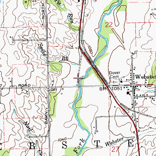 Topographic Map of Spike Brook, IN