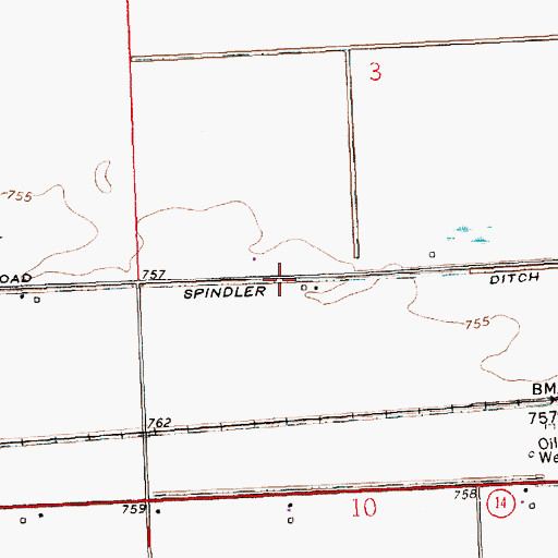 Topographic Map of Spindler Ditch, IN