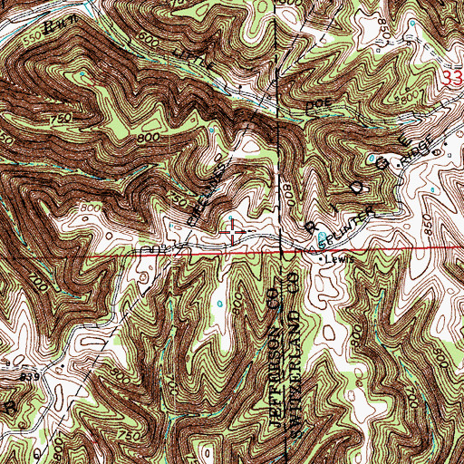 Topographic Map of Splinter Ridge, IN
