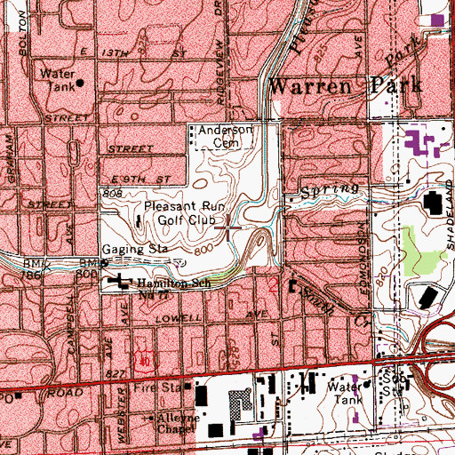Topographic Map of Spring Brook, IN