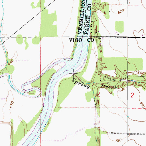 Topographic Map of Spring Creek, IN