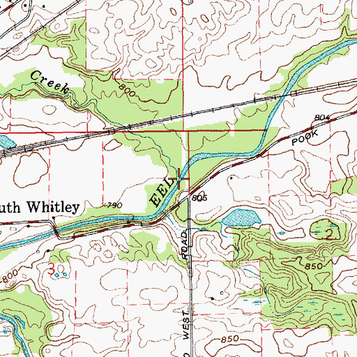 Topographic Map of Spring Creek, IN