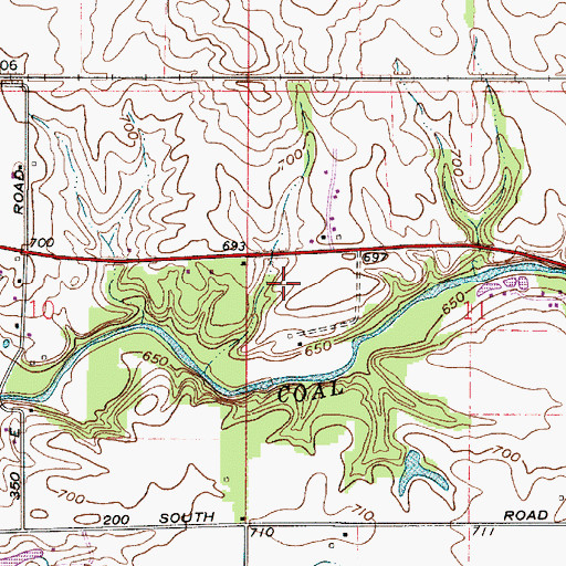Topographic Map of Spring Hill Cemetery, IN