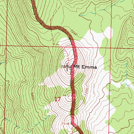 Topographic Map of Mount Emma, AZ