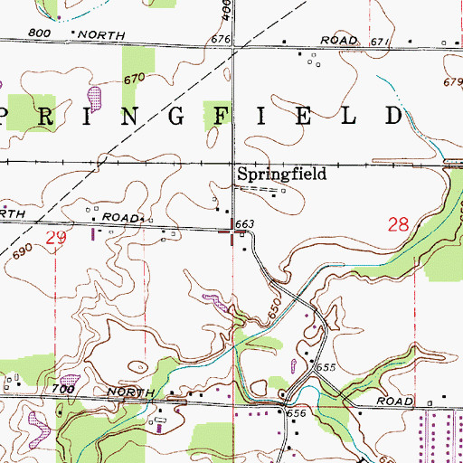 Topographic Map of Springfield, IN