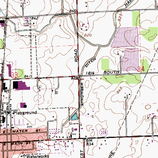 Topographic Map of Sprunger Ditch, IN