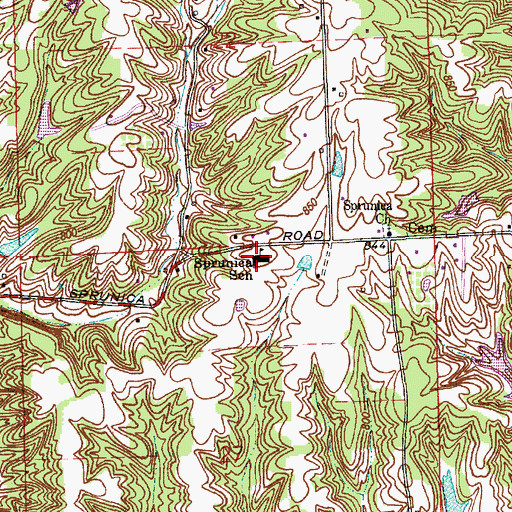 Topographic Map of Sprunica School, IN