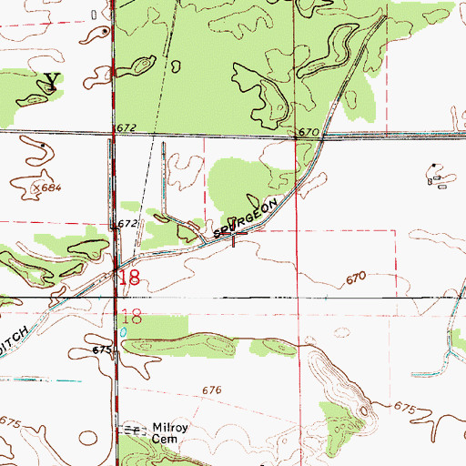 Topographic Map of Spurgeon Ditch, IN