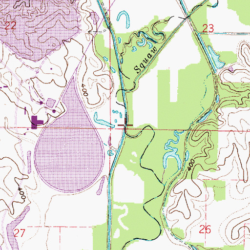 Topographic Map of Squaw Creek, IN