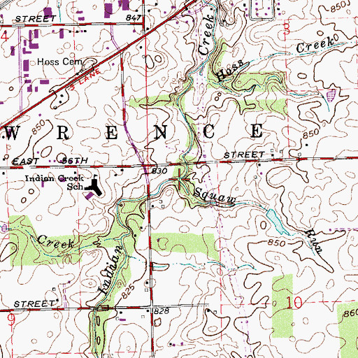 Topographic Map of Squaw Run, IN