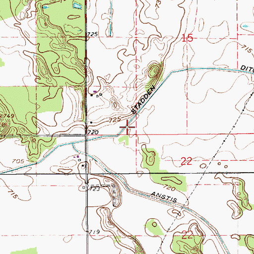 Topographic Map of Stadden Ditch, IN