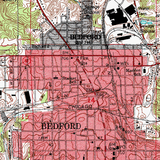 Topographic Map of Stalker Elementary School, IN