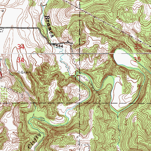 Topographic Map of Stalcup Branch, IN