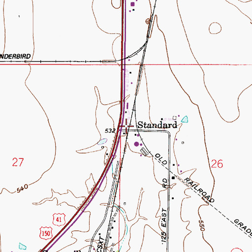 Topographic Map of Standard, IN