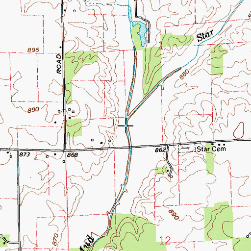 Topographic Map of Star Creek, IN