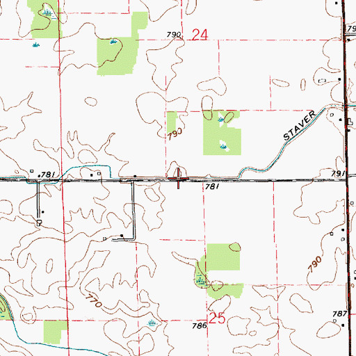 Topographic Map of Staver Ditch, IN