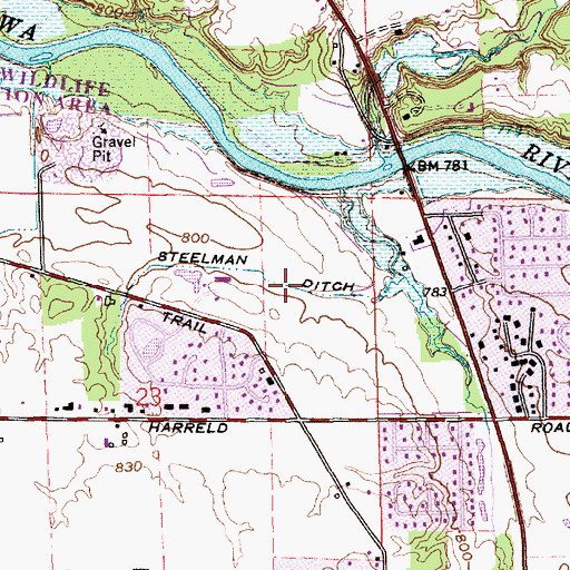 Topographic Map of Steelman Ditch, IN