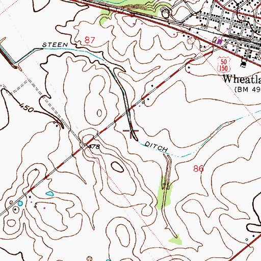 Topographic Map of Steen Ditch, IN