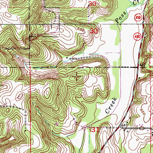 Topographic Map of Steep Hollow Cemetery, IN
