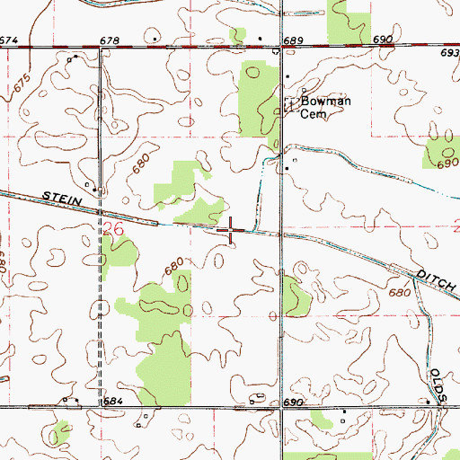Topographic Map of Stein Ditch, IN