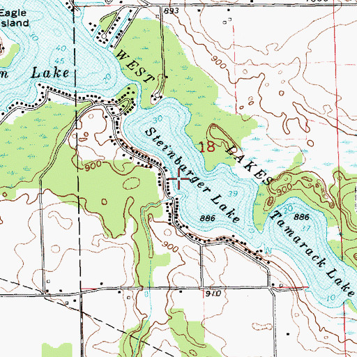 Topographic Map of Steinbarger Lake, IN