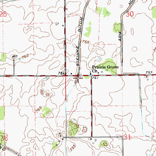 Topographic Map of Steinke Ditch, IN