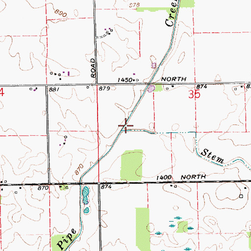 Topographic Map of Stem Run, IN