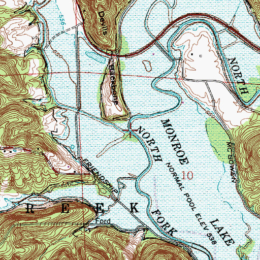 Topographic Map of Stephens Creek, IN