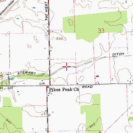 Topographic Map of Stewart Ditch, IN