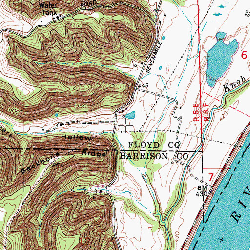 Topographic Map of Stewart Hollow, IN
