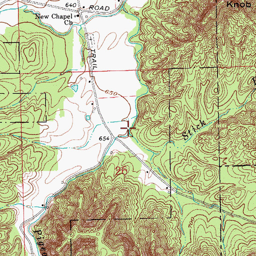 Topographic Map of Stick Run, IN