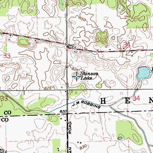 Topographic Map of Stinson Lake, IN