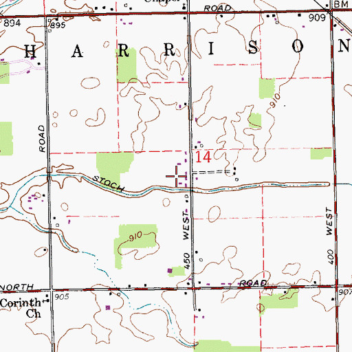 Topographic Map of Stoch Ditch, IN