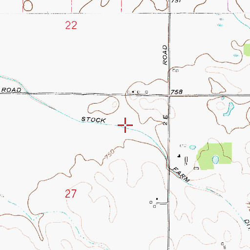 Topographic Map of Stock Farm Ditch, IN