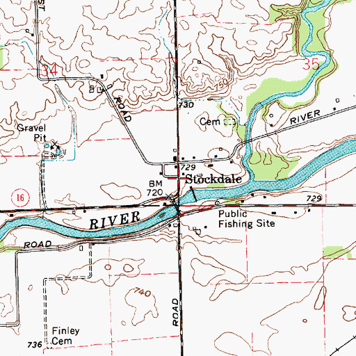Topographic Map of Stockdale, IN