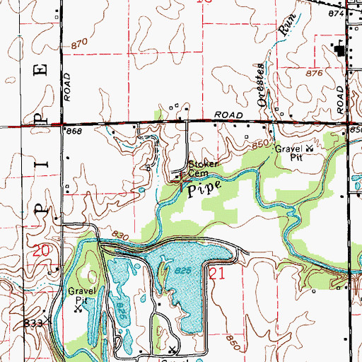 Topographic Map of Brown Cemetery, IN