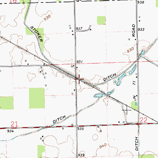 Topographic Map of Stoker Ditch, IN