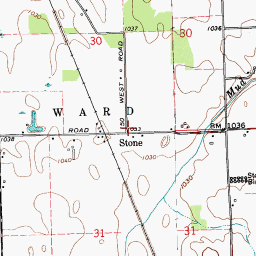 Topographic Map of Stone, IN