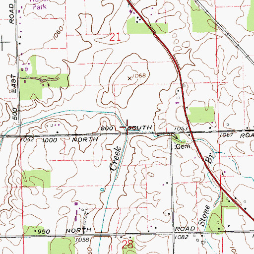 Topographic Map of Stone Branch, IN