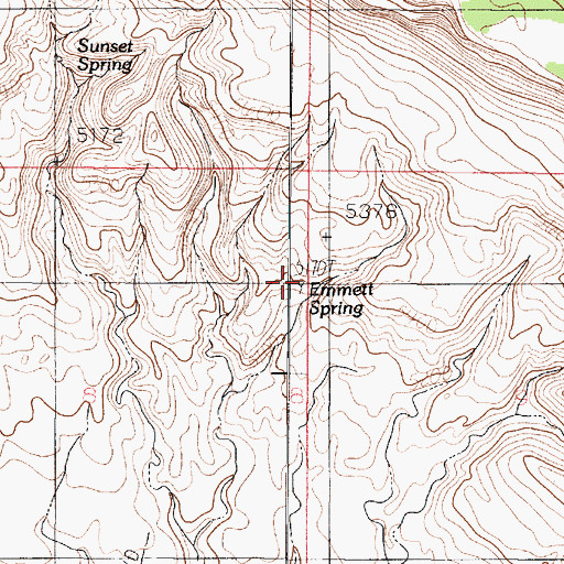 Topographic Map of Emmett Spring, AZ