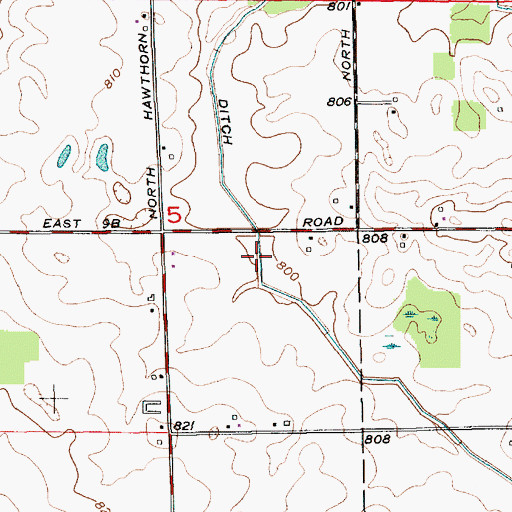 Topographic Map of Stone Ditch, IN